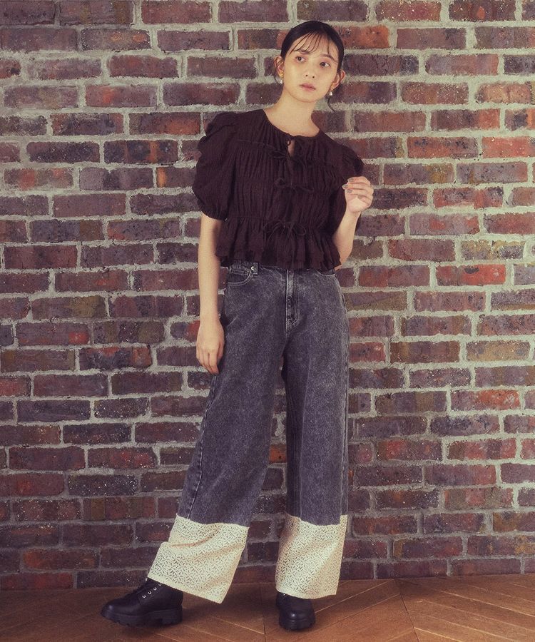 earth music&ecology「レースティアードシャーリングブラウス」|シャツ・ブラウス|