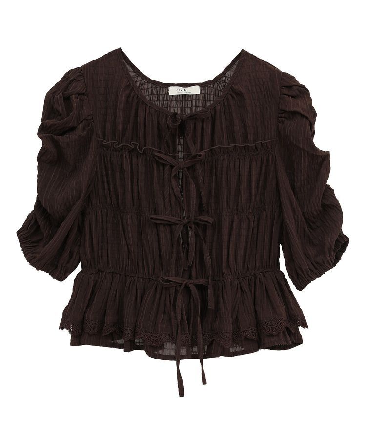 earth music&ecology「レースティアードシャーリングブラウス」|シャツ・ブラウス|