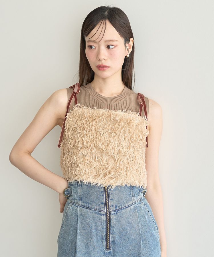 earth music&ecology「ランダムリブノースリーブニット」|ニット・セーター|