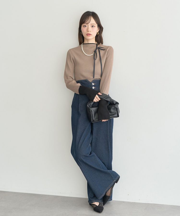 earth music&ecology「ハイネックリブニットプルオーバー」|ニット・セーター|