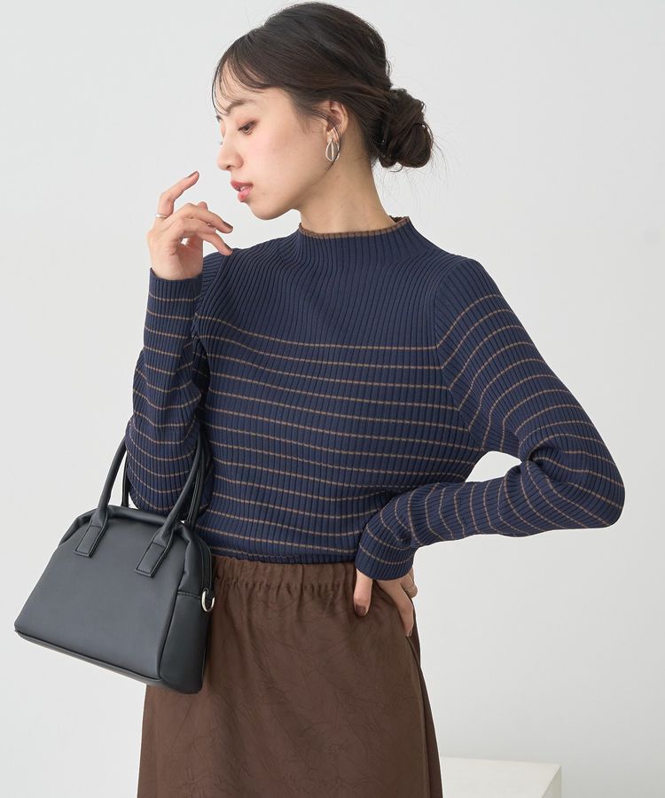 earth music&ecology「ハイネックリブニットプルオーバー」|ニット・セーター|