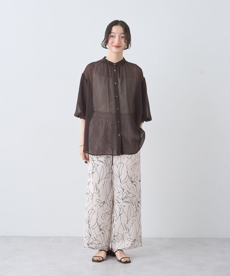 earth music&ecology「バルーンスリーブシアーシャツ」|シャツ・ブラウス|