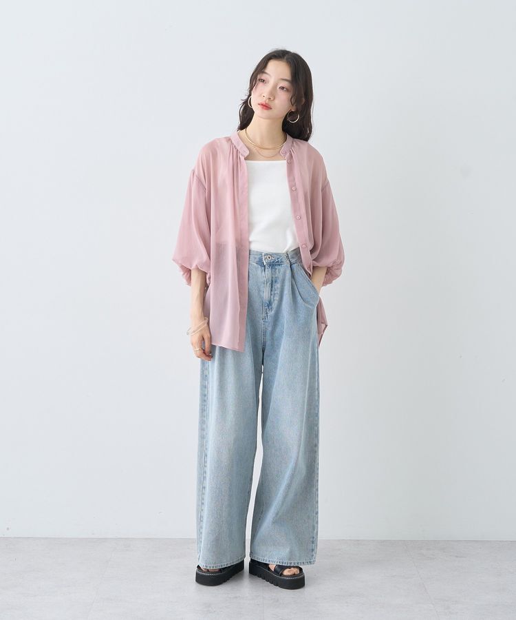 earth music&ecology「バルーンスリーブシアーシャツ」|シャツ・ブラウス|