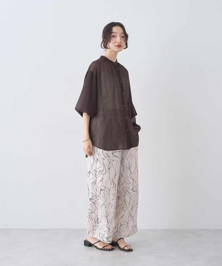 earth music&ecology「バルーンスリーブシアーシャツ」|シャツ・ブラウス|