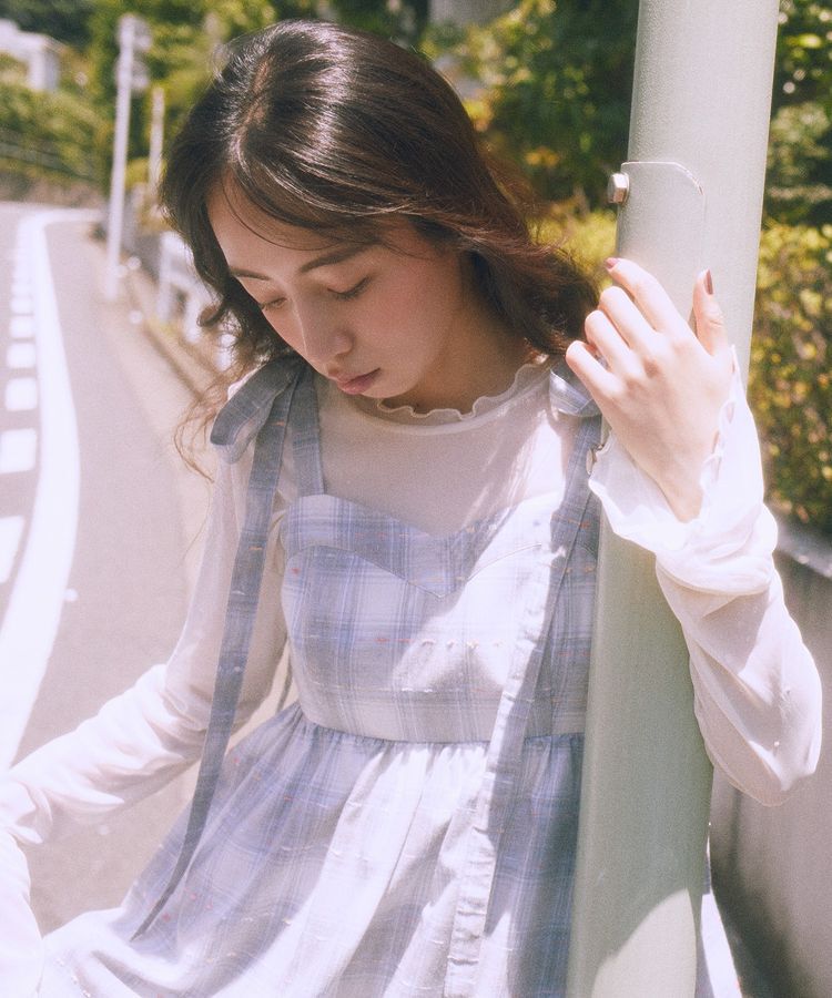 earth music&ecology「チェックパターンバルーンキャミビスチェ」|ベスト・ジレ|