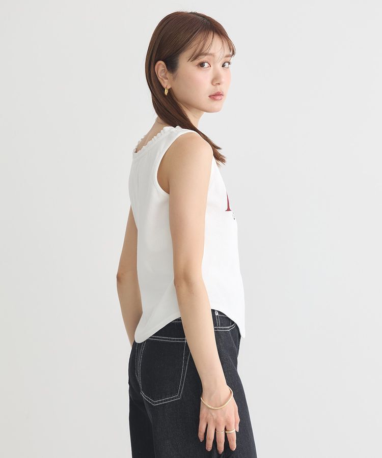 earth music&ecology「フリルロゴノースリーブプルオーバー」|キャミソール|