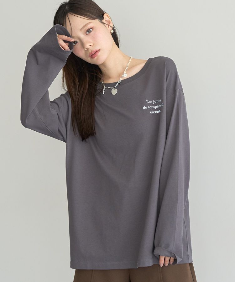 earth music&ecology「アソートグラフィックロンTEE」|Tシャツ・カットソー|Charcoal Gray