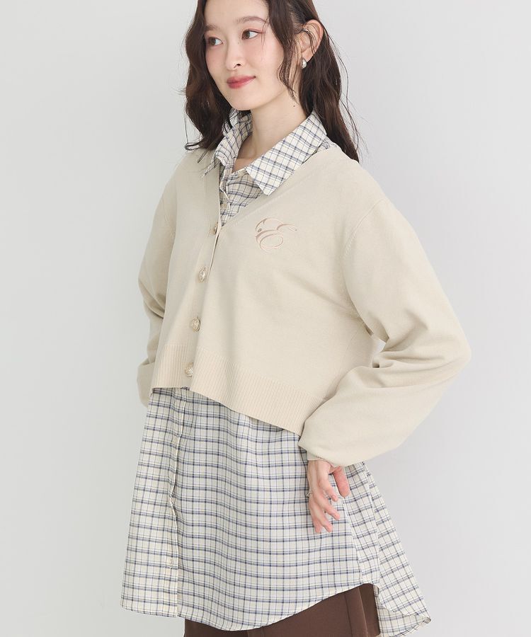 earth music&ecology「ロゴ刺繍カーディガン」|カーディガン|