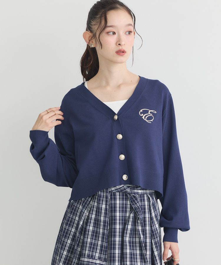 earth music&ecology「ロゴ刺繍カーディガン」|カーディガン|