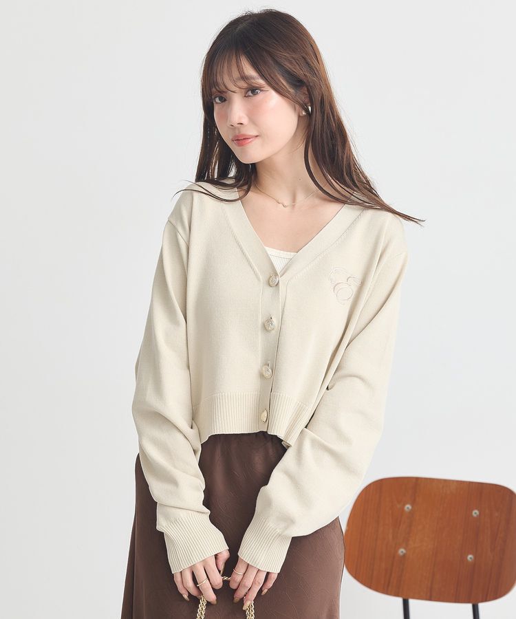 earth music&ecology「ロゴ刺繍カーディガン」|カーディガン|