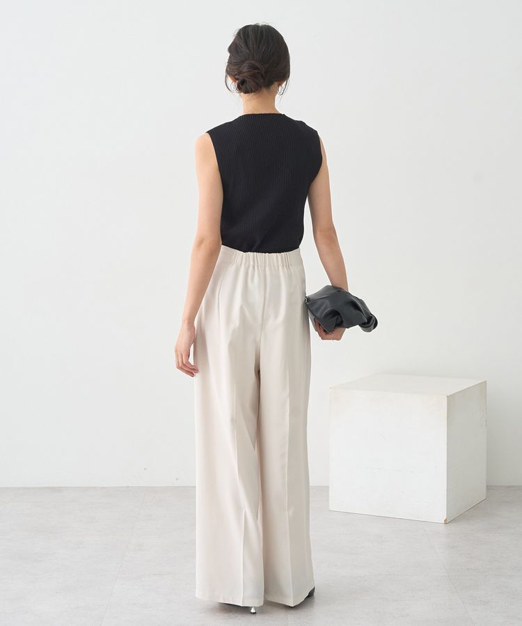 earth music&ecology「ランダムリブボトルネックノースリーブニット」|ニット・セーター|