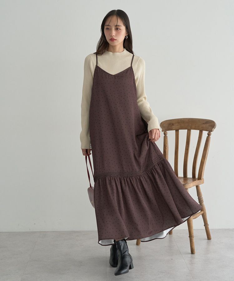 earth music&ecology「アソートサテンキャミワンピース」|ワンピース|
