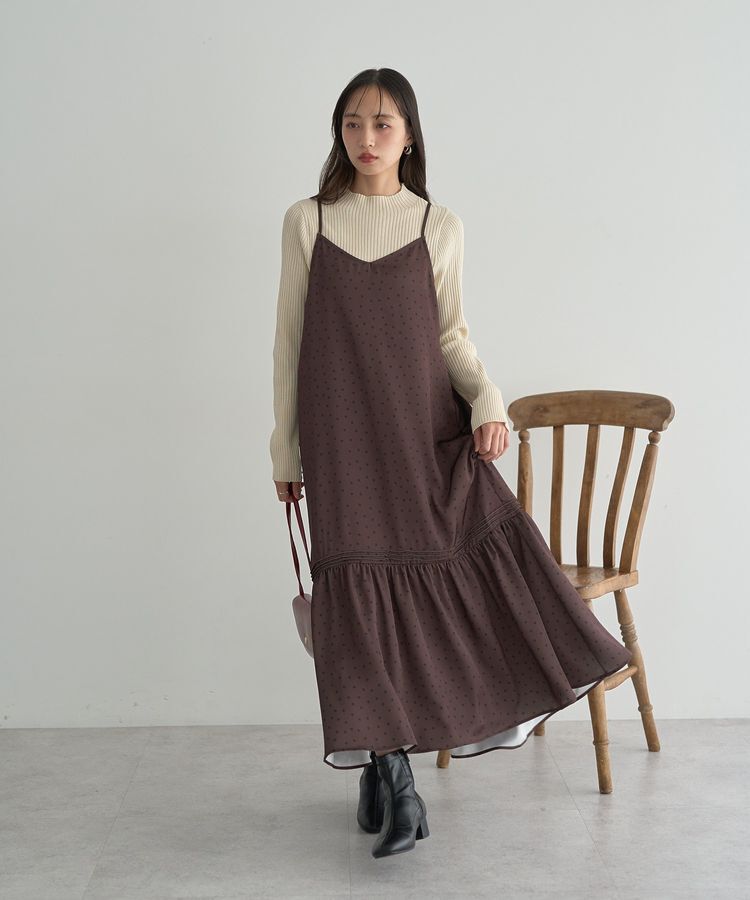 earth music&ecology「アソートサテンキャミワンピース」|ワンピース|