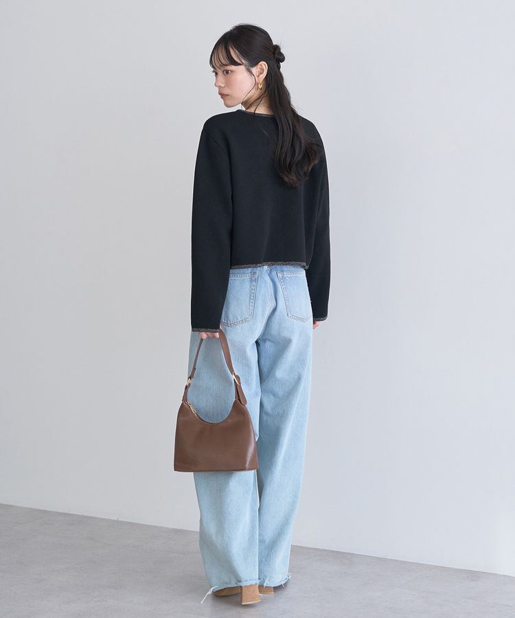 earth music&ecology「フラワーモチーフニットカーディガン」|カーディガン|