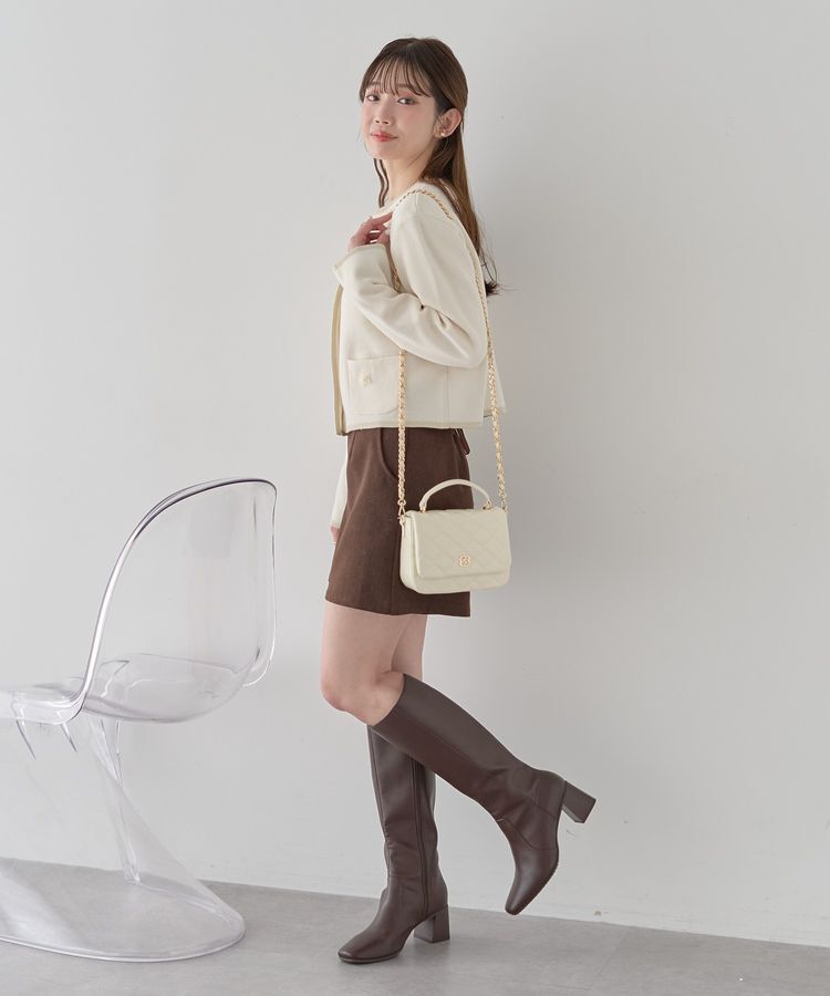 earth music&ecology「フラワーモチーフニットカーディガン」|カーディガン|