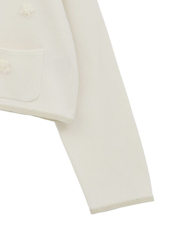 earth music&ecology「フラワーモチーフニットカーディガン」|カーディガン|