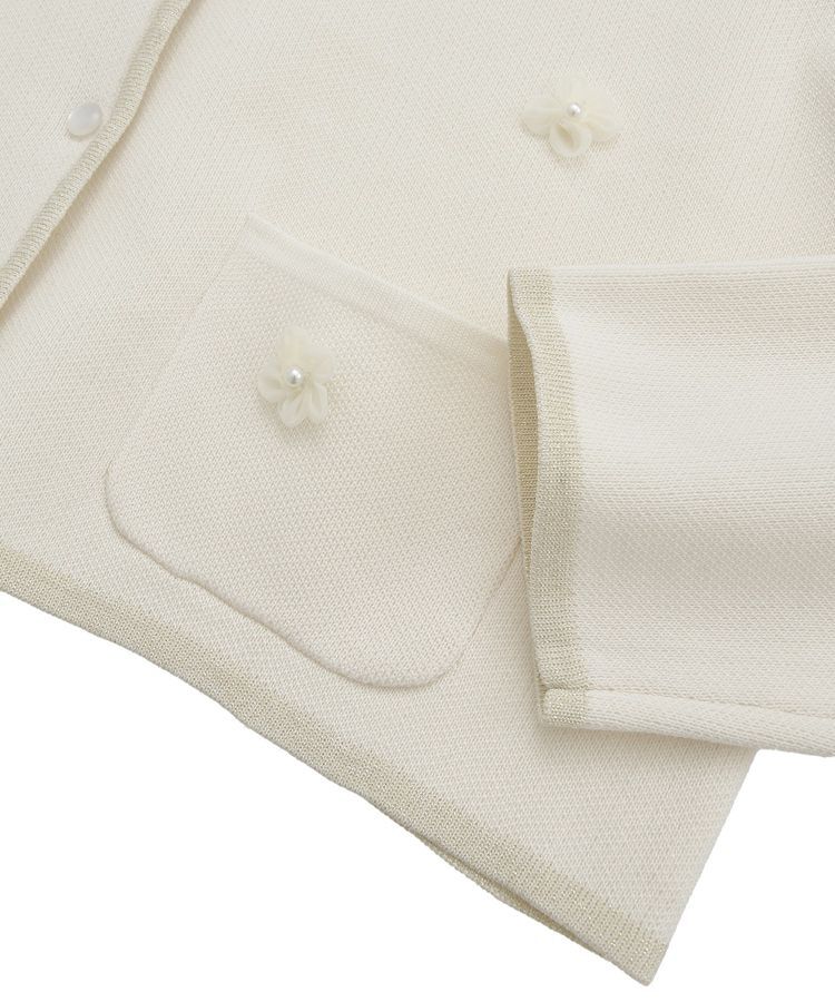 earth music&ecology「フラワーモチーフニットカーディガン」|カーディガン|