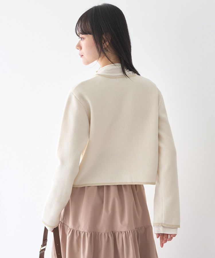 earth music&ecology「フラワーモチーフニットカーディガン」|カーディガン|