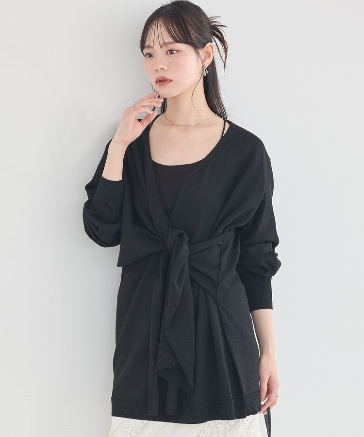 earth music&ecology「カシュクールムスビニット」|ニット・セーター|Black