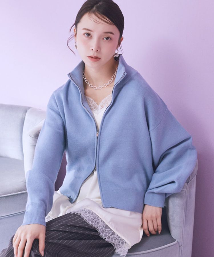earth music&ecology「ダブルジップカーディガン」|カーディガン|Light Blue
