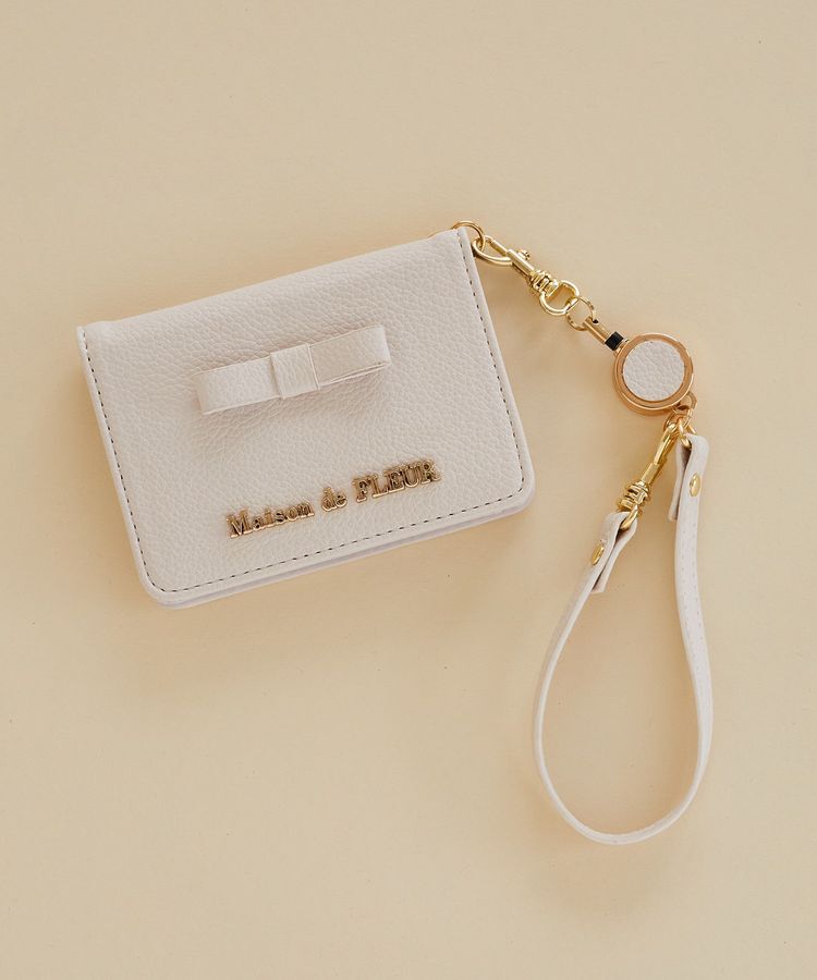 Maison de FLEUR「二つ折りリールパスケース」|財布|エクリュー