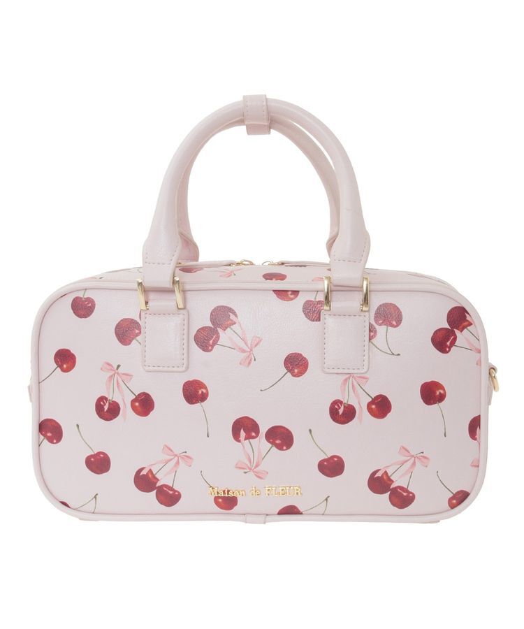 Maison de FLEUR「チェリー柄ボストンバッグ」|ハンドバッグ|