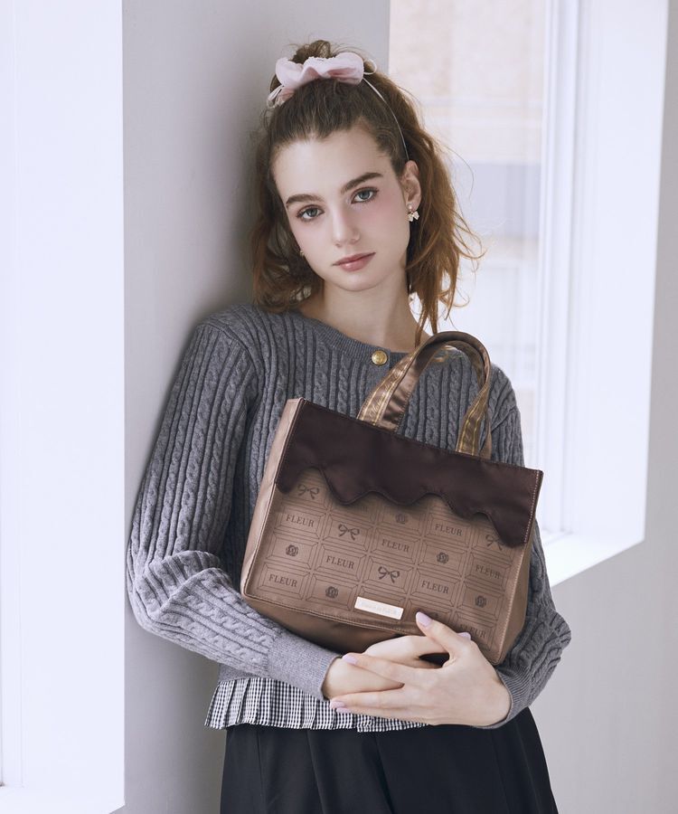 Maison de FLEUR「FLEURチョコレートスクエアトートバッグ」|トートバッグ|
