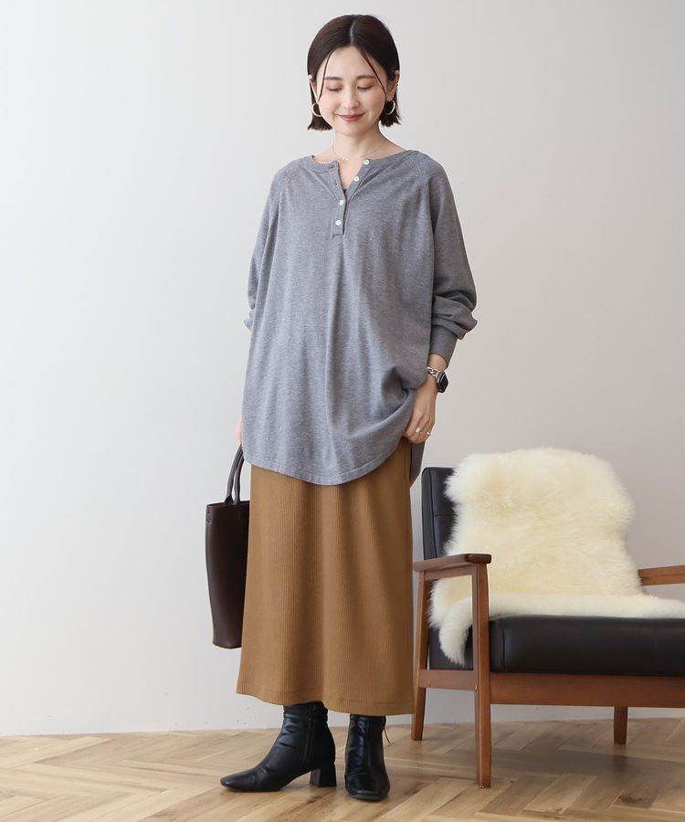 AMERICAN HOLIC「針抜きリブナロースカート」|タイト|