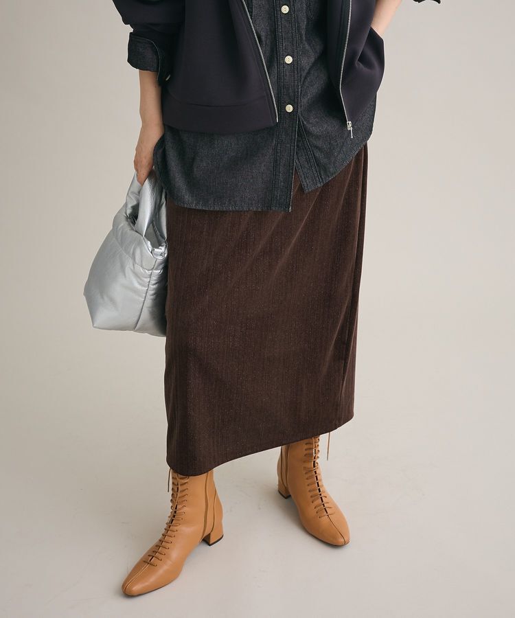 Green Parks「ラメベロアIラインスカート」|スカート|
