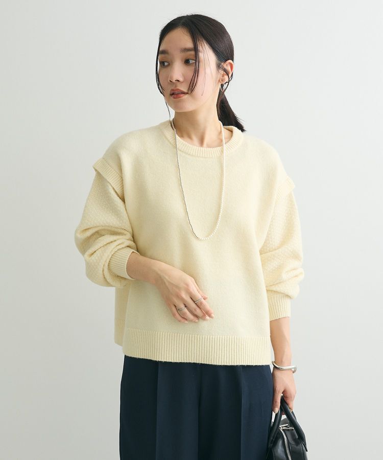 Green Parks「袖かのこニットプルオーバー」|ニット・セーター|