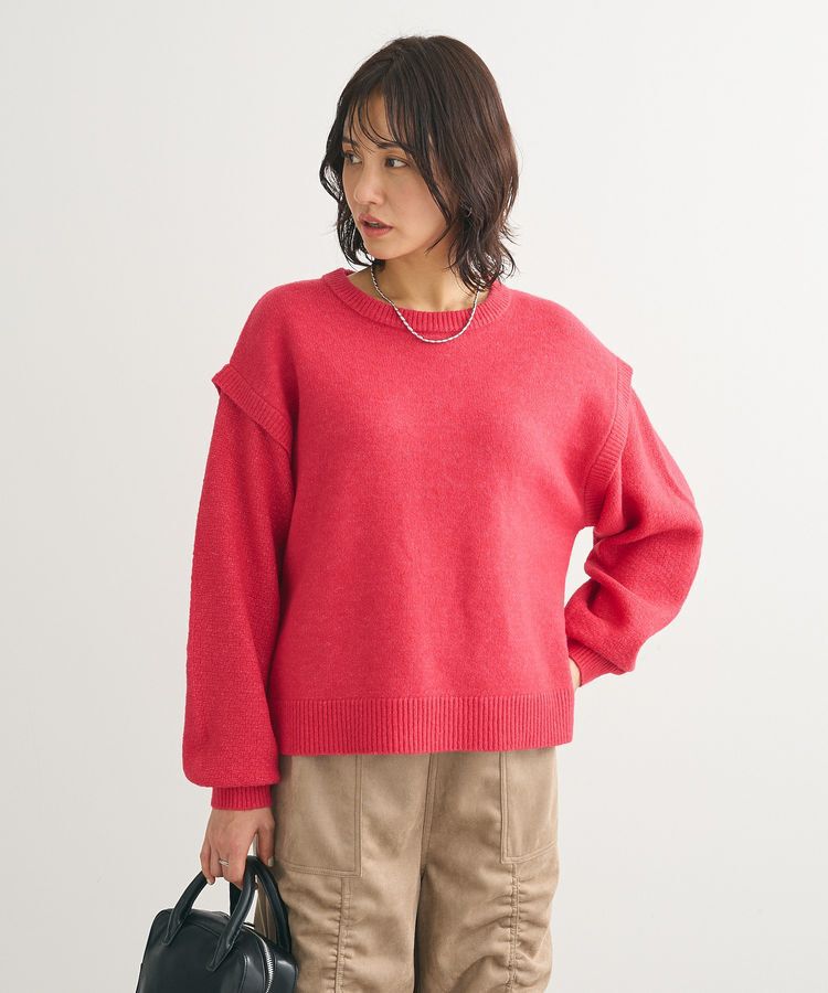 Green Parks「袖かのこニットプルオーバー」|ニット・セーター|