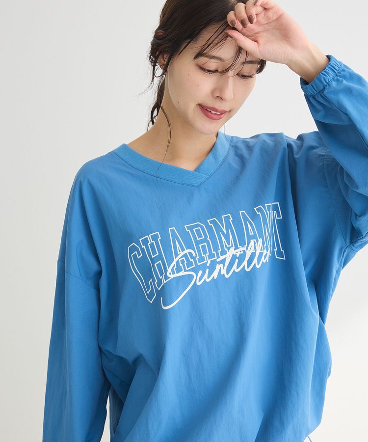 Green Parks「ナイロンロゴVネックプルオーバー」|スウェット・ジャージ|