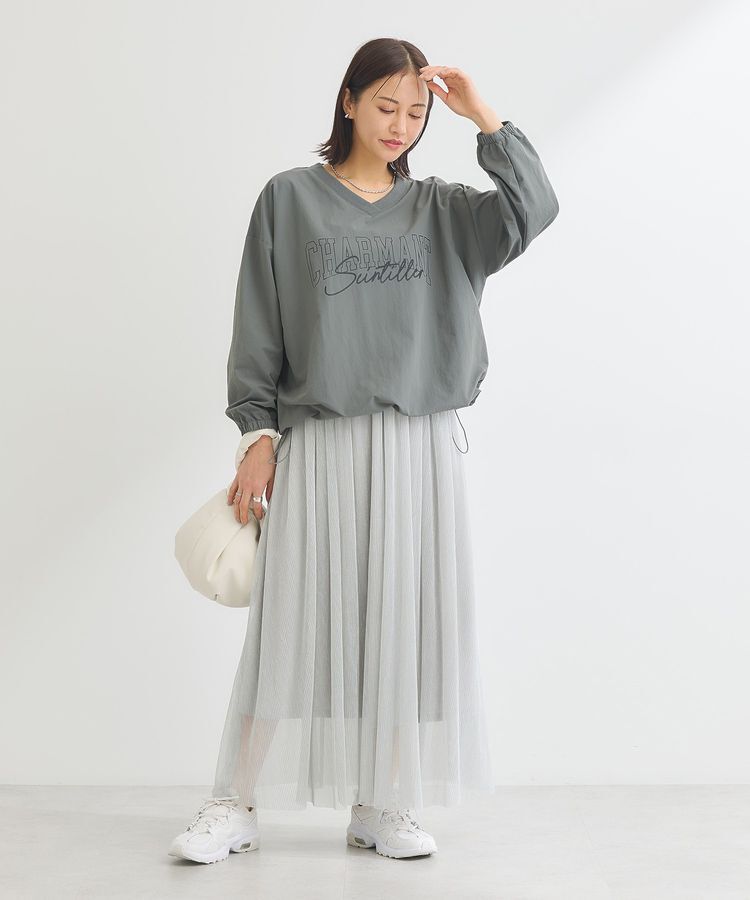 Green Parks「ナイロンロゴVネックプルオーバー」|スウェット・ジャージ|