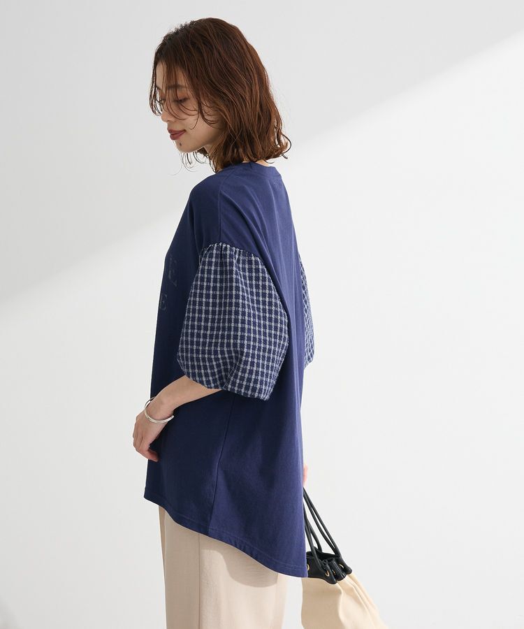 Green Parks「チェックバルーンスリーブロゴチュニック」|チュニック|