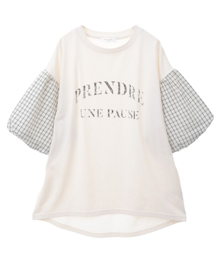 Green Parks「チェックバルーンスリーブロゴチュニック」|チュニック|