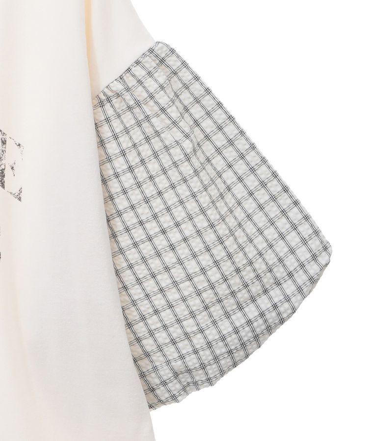Green Parks「チェックバルーンスリーブロゴチュニック」|チュニック|
