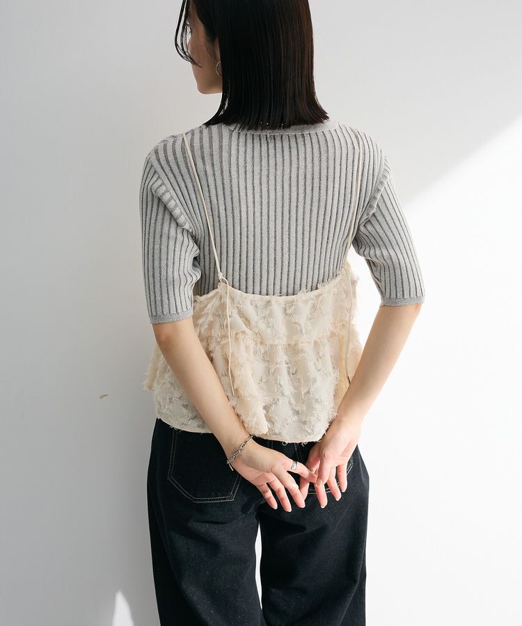 Green Parks「配色リブニットプルオーバー」|ニット・セーター|