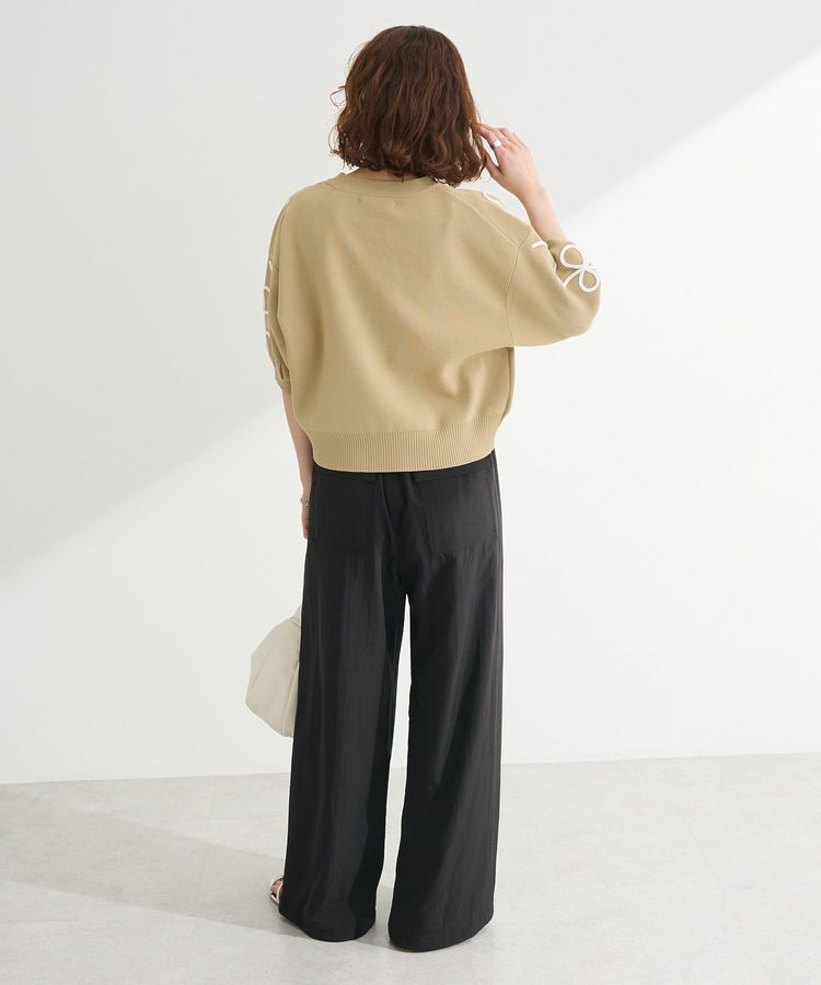 Green Parks「・ELENCARE DUE ライン刺繍5分袖ニット」|ニット・セーター|