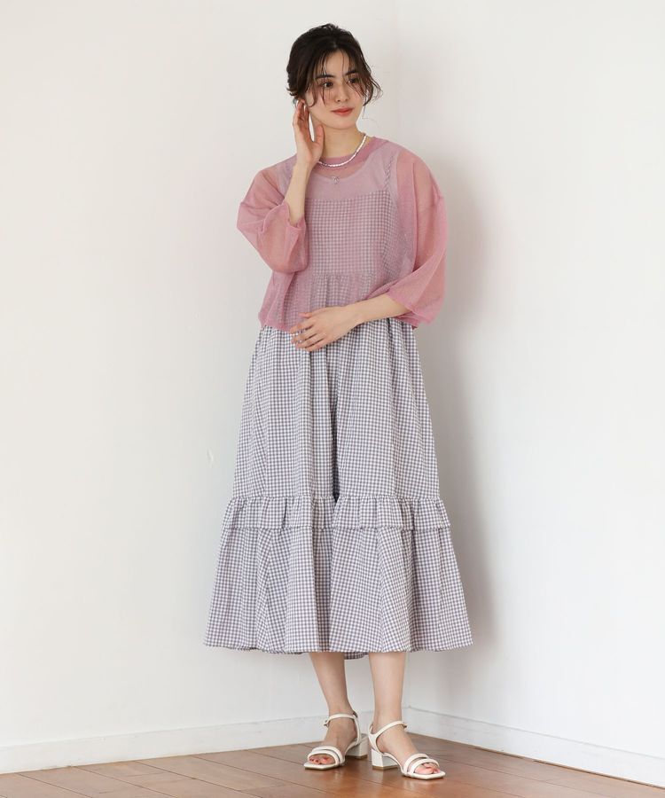 Green Parks「・ELENCARE DUE ギンガムキャミワンピース」|ワンピース|