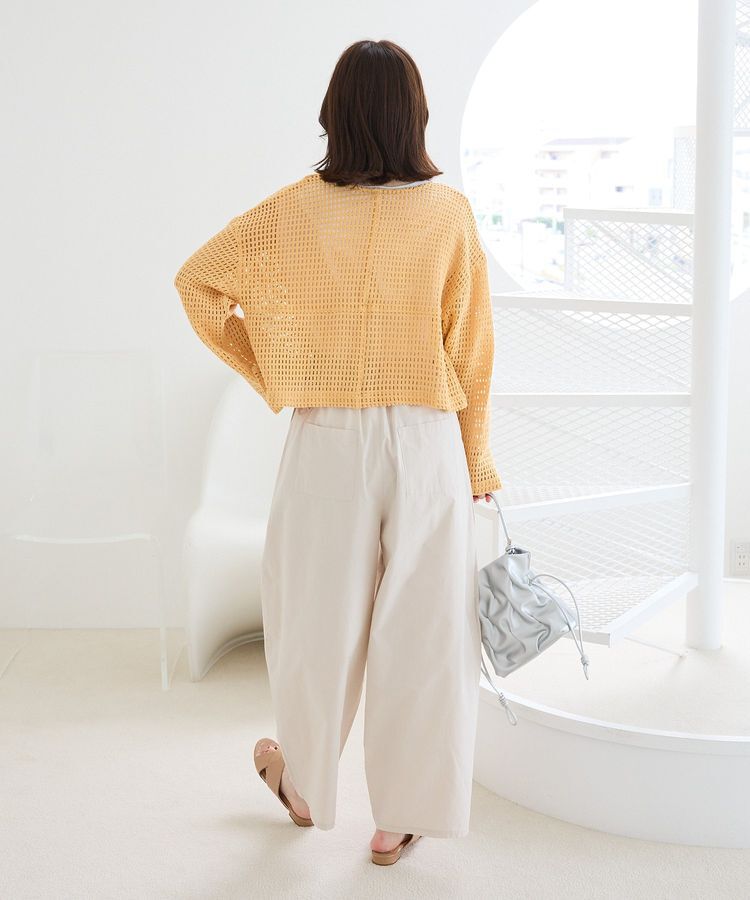 Green Parks「インド綿 前後2way メッシュショート丈カーディガン」|カーディガン|