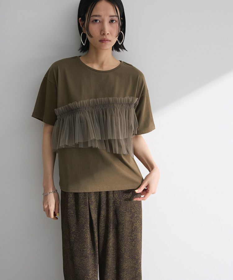 Green Parks「・ELENCARE DUE チュールフリルレイヤーTEE」|Tシャツ・カットソー|