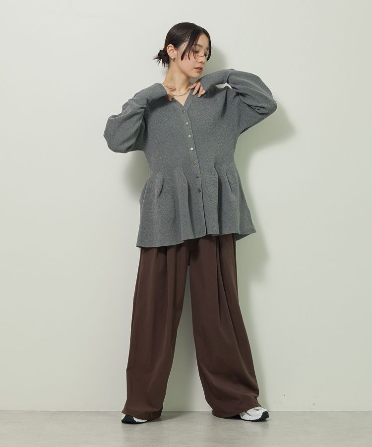 Green Parks「金釦ペプラムニットカーディガン」|カーディガン|