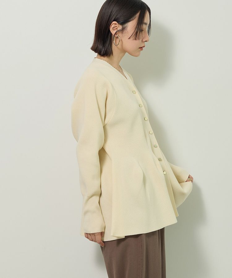 Green Parks「金釦ペプラムニットカーディガン」|カーディガン|