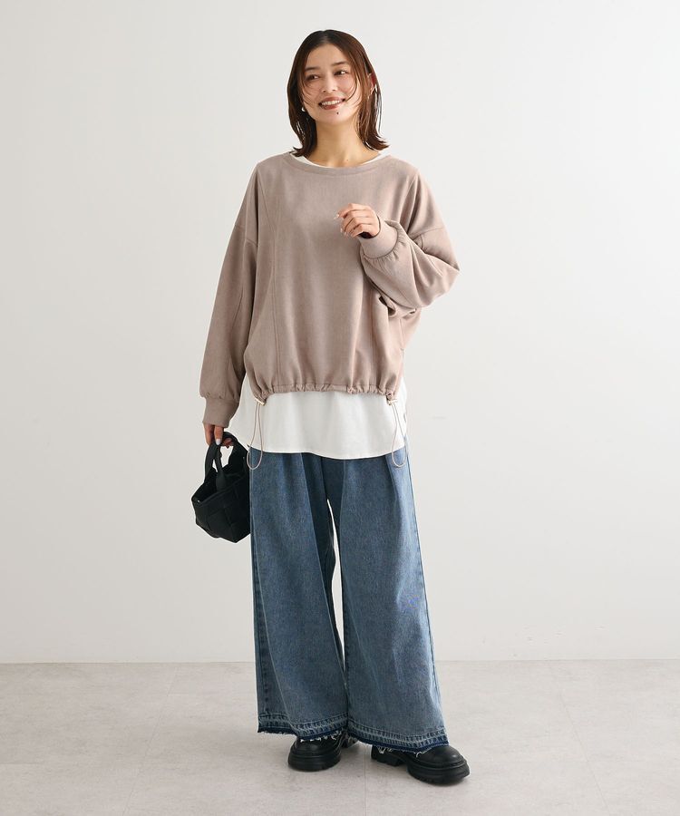 Green Parks「なめらかタッチスウェード調ドロストプルオーバー」|Tシャツ・カットソー|