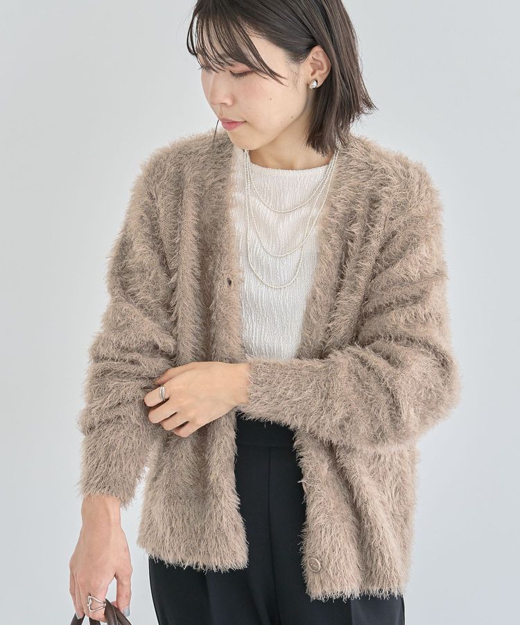Green Parks「シャギーVネックカーディガン」|カーディガン|