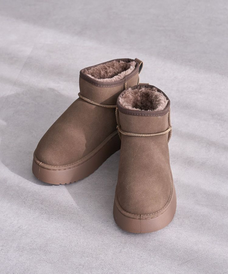 Green Parks「・minia フェイクムートンショートブーツ」|ショートブーツ|Brown