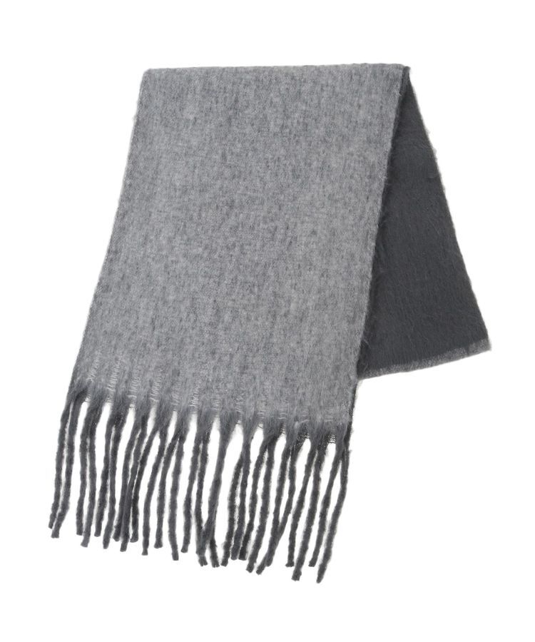 Green Parks「・furry rate ヘアリーグラデーションマフラー」|マフラー|Charcoal Gray