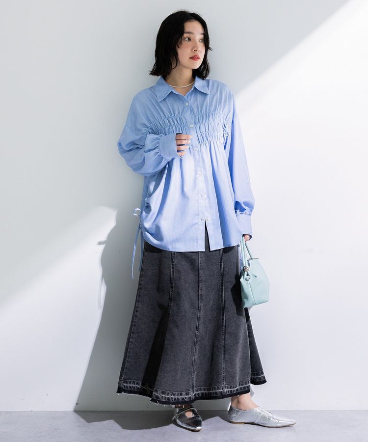 Green Parks「イージーデニムマーメイドスカート」|フレア|