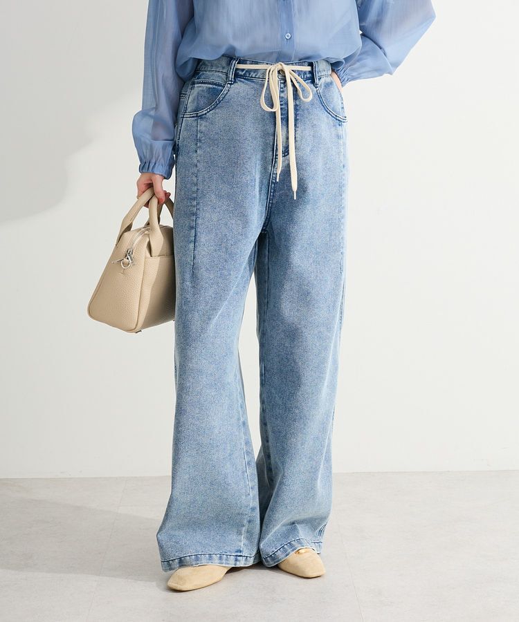 Green Parks「コクーンシルエットデニムパンツ」|デニム|Light indigo