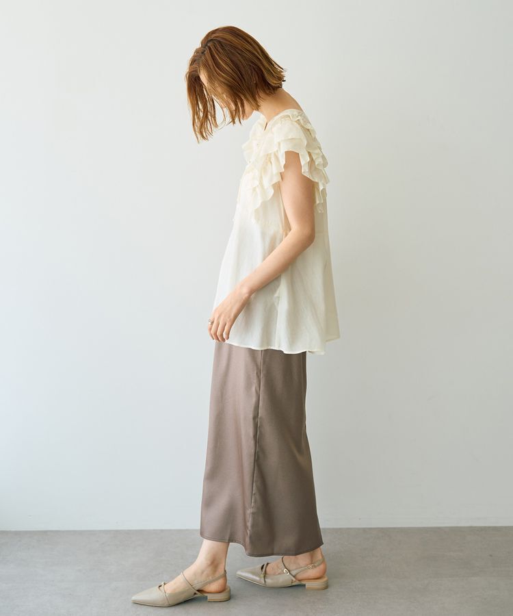 YECCA VECCA「ラッフルVネックブラウス」|シャツ・ブラウス|